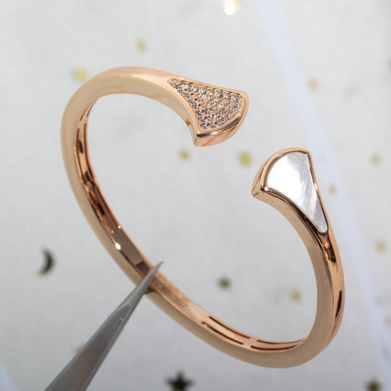 Jewelver DREAM BRACELET OPEN PINK GOLD MOP DIAMOND
