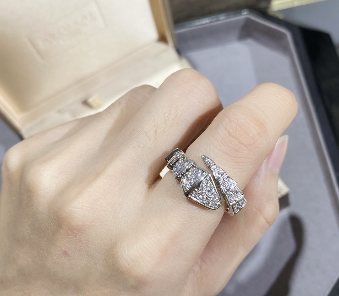 Jewelver SERPENTI LARGE RING SILVER DIAMOND PAVED