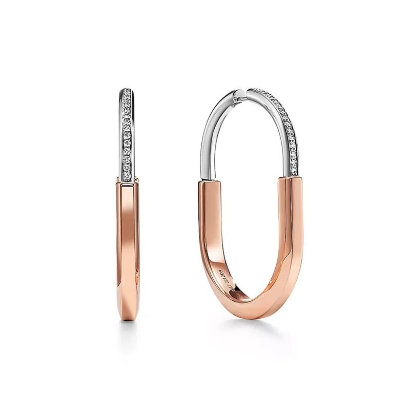 Jewelver T Lock Diamond Earrings