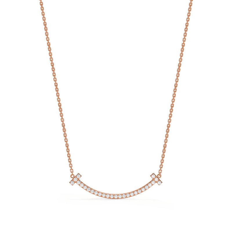 Jewelver T Medium Diamond Pendant Necklace
