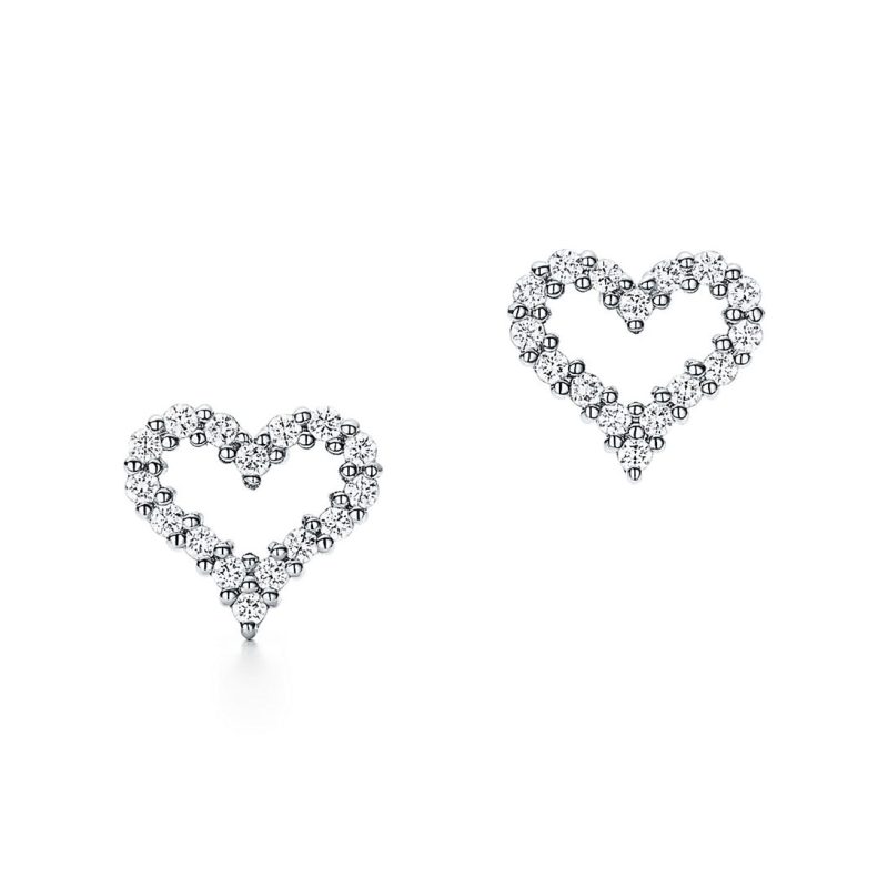Jewelver T Heart Diamonds Earrings