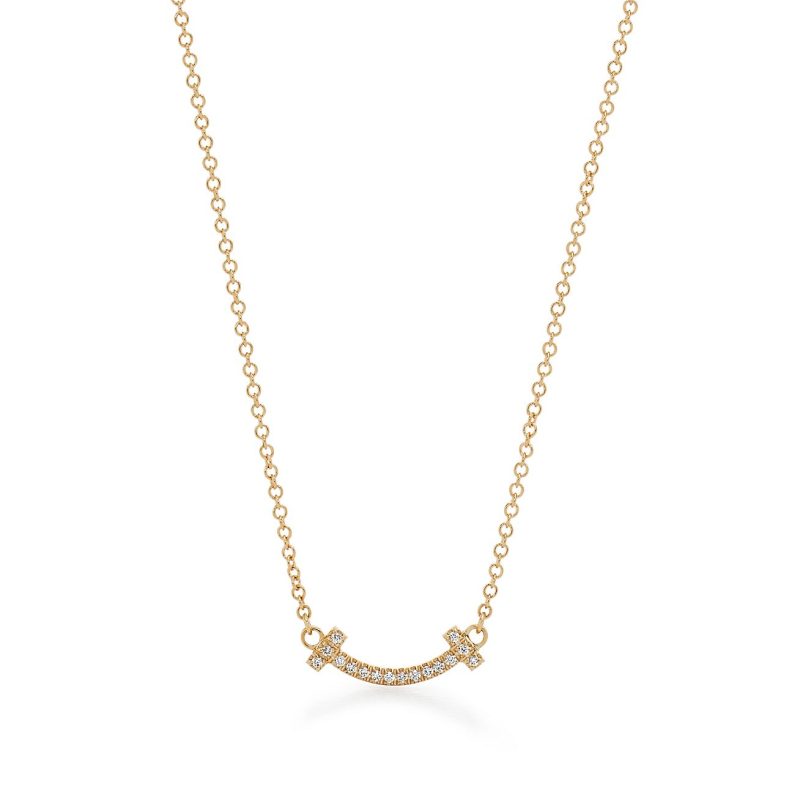 Jewelver T Small Diamond Pendant Necklace