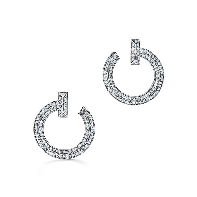 Jewelver T T1 Open Hoop Earrings