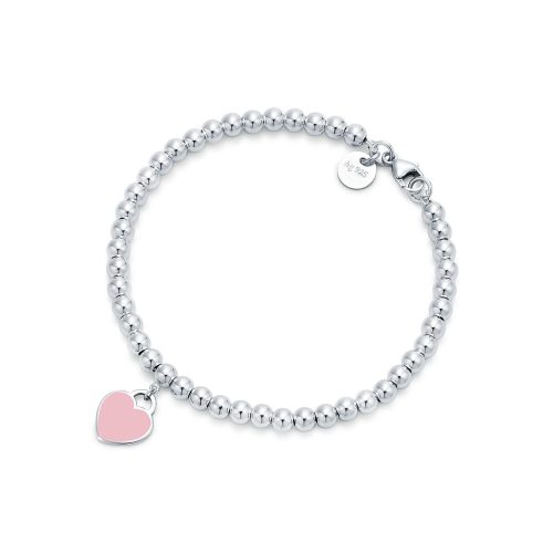 Jewelver Return to Pink Heart Tag Bead Bracelet