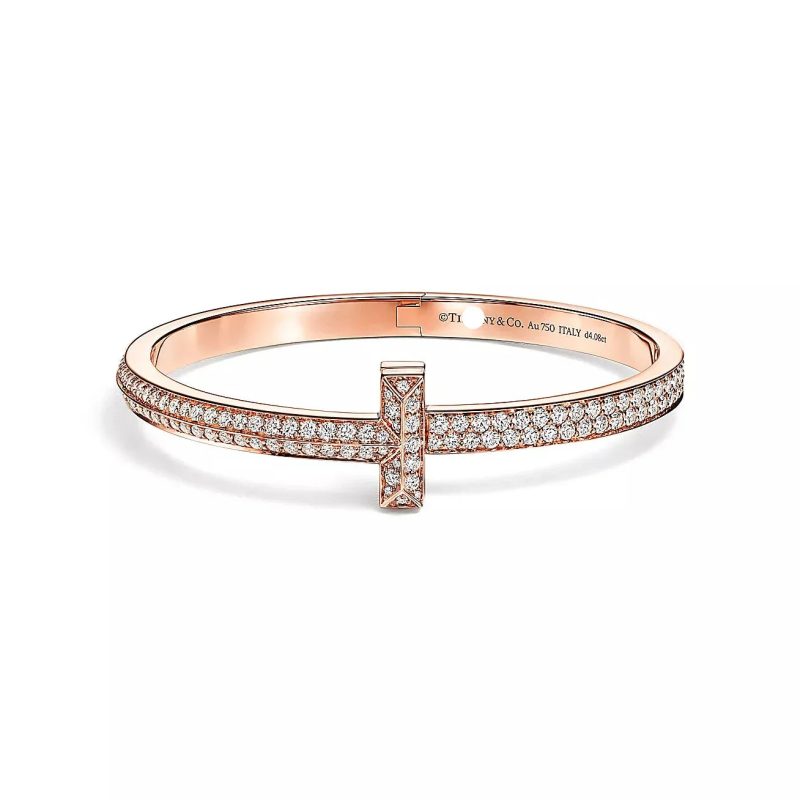 Jewelver T1 Wide Diamond Hinged Bangle Bracelet