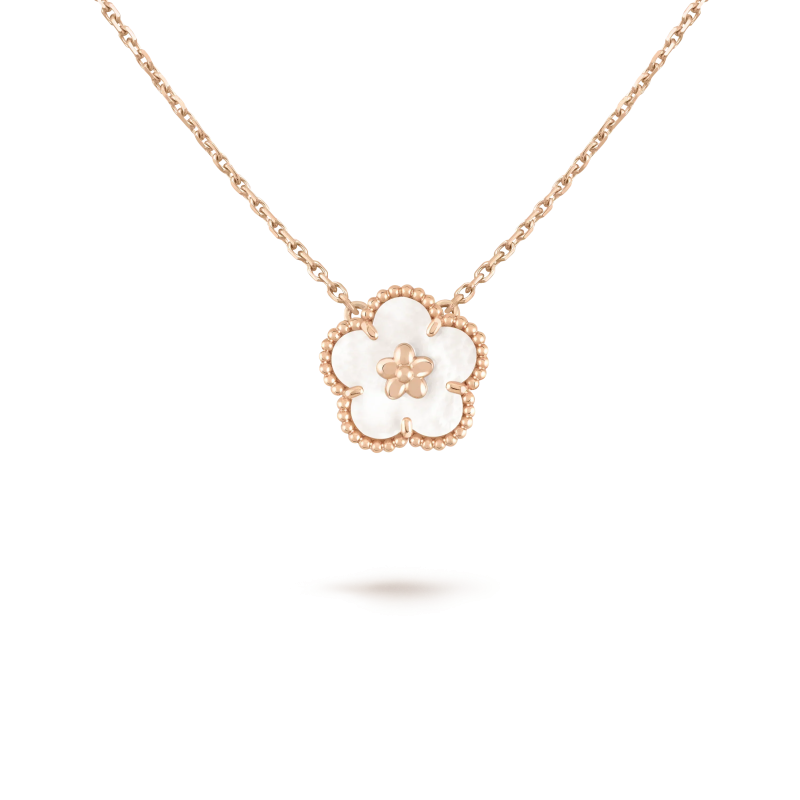 Jewelver Lucky Spring White Blossom Rose Gold Pendant