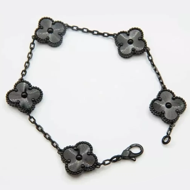 Jewelver Vintage Alhambra Full Black Bracelet Gift Jewelry