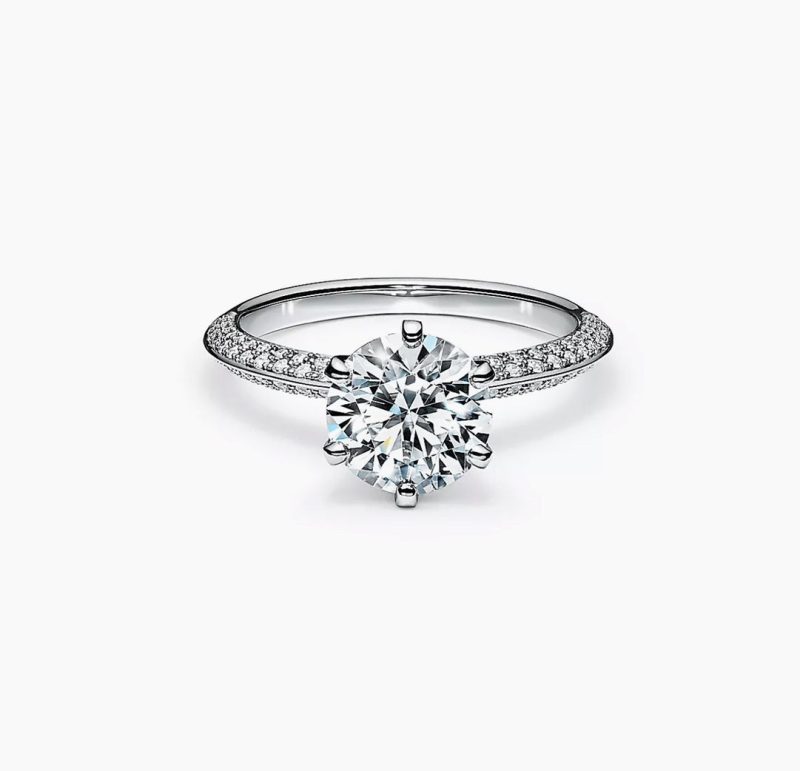 Jewelver T Pavé Setting Engagement Ring