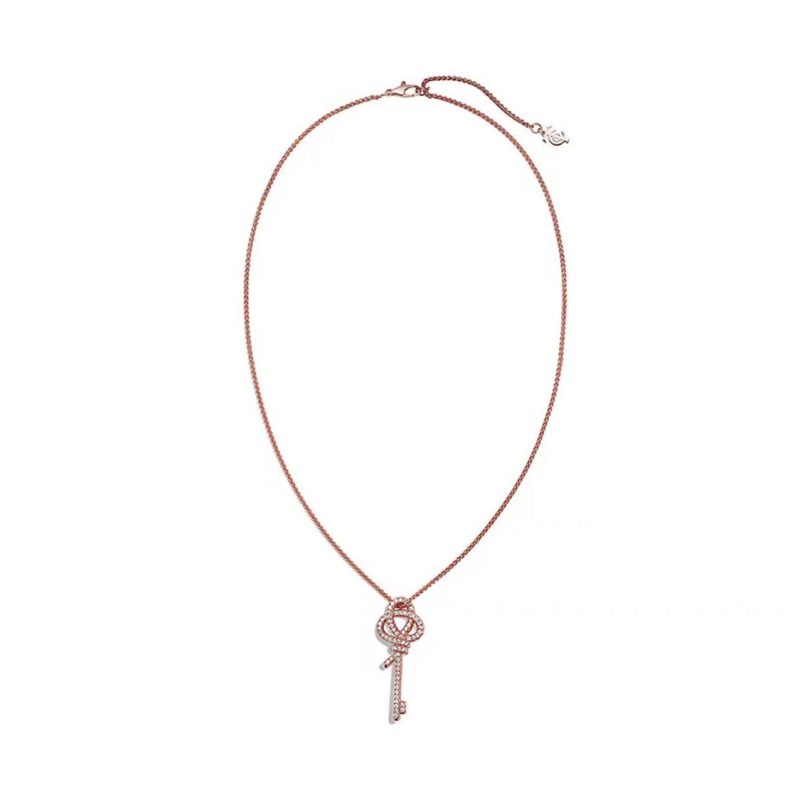 Jewelver T Keys Woven Diamonds Large Necklace