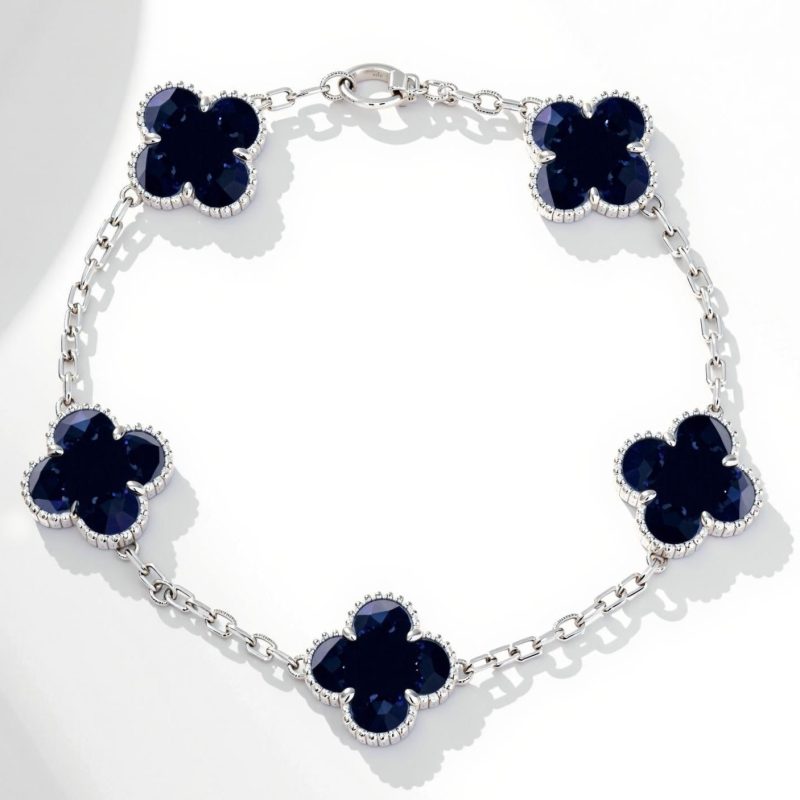 Jewelver Vintage Alhambra Crystal Blue Bracelet Gift Jewelry