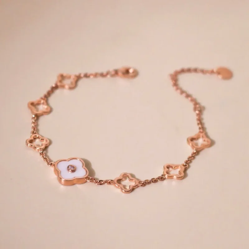 four-petal-cz-charm-bracelet-in-dual-tone-finish-3